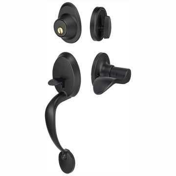 Front Door Handleset With Interior Left Handed Lever Dakota Collection