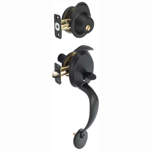 Front Door Handleset With Interior Left Handed Lever Dakota Collection