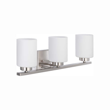 Bathroom Vanity Light, 3 Lights, Round Lens, 22 In. Wide