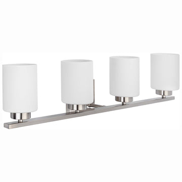 Bathroom Vanity Light, 4 Lights, Round Lens, 31 In. Wide