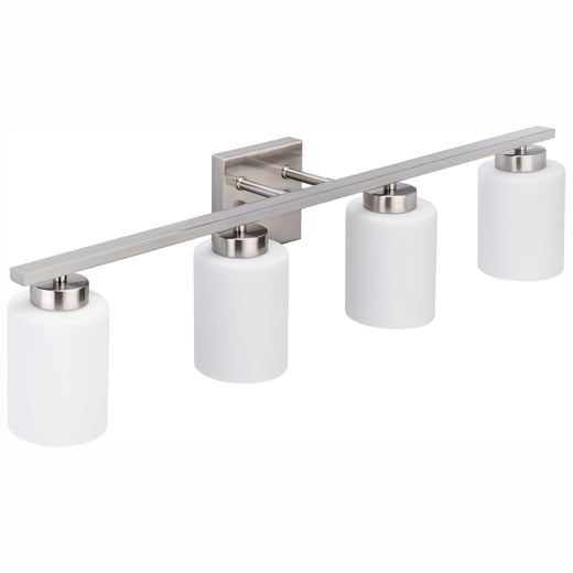 Bathroom Vanity Light, 4 Lights, Round Lens, 31 In. Wide