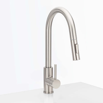 Kitchen Sink Faucet Contemporary / Modern, Pull Down Spray, 16 1/2 In, High