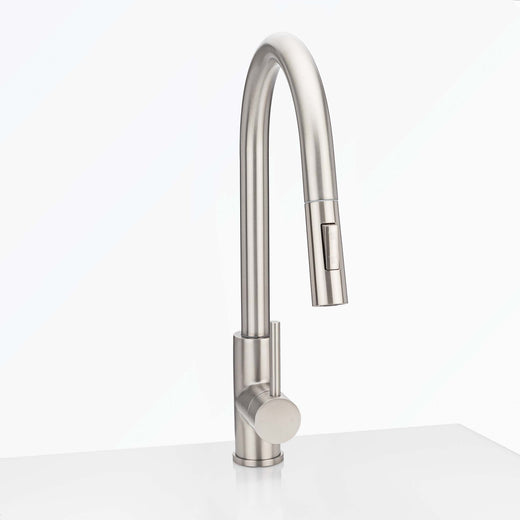 Kitchen Sink Faucet Contemporary / Modern, Pull Down Spray, 16 1/2 In, High