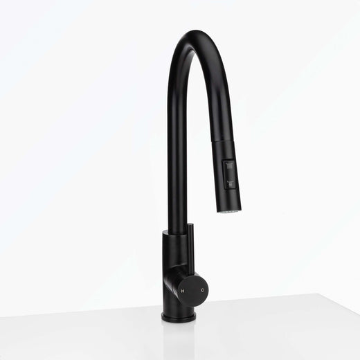 Kitchen Sink Faucet Contemporary / Modern, Pull Down Spray, 16 1/2 In, High