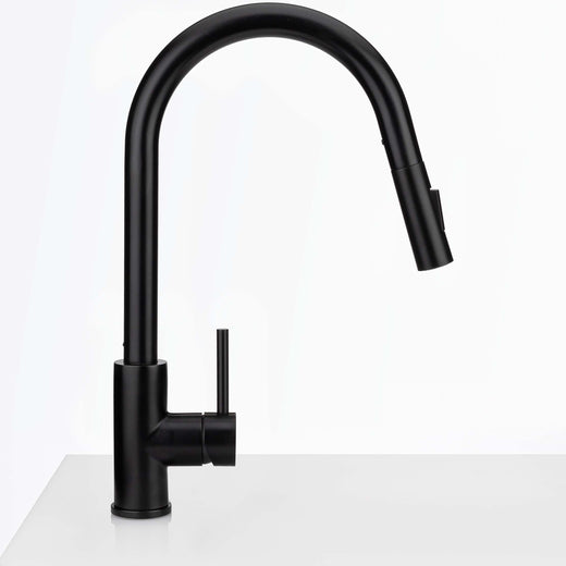 Kitchen Sink Faucet Contemporary / Modern, Pull Down Spray, 16 1/2 In, High