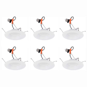 Recessed Fixture Retrofit E-26 Downlight, Integrated LED, 6 Pack