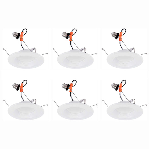 Recessed Fixture Retrofit E-26 Downlight, Integrated LED, 6 Pack