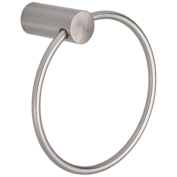 Image Of Towel Ring -  Clearwater Bathroom Hardware Set - Satin Nickel Finish - Harney Hardware