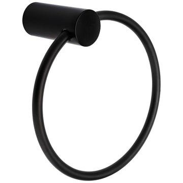 Image Of Towel Ring -  Clearwater Bathroom Hardware Set - Matte Black Finish - Harney Hardware