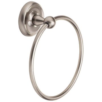 Image Of Towel Ring -  Portsmouth Bathroom Hardware Set - Satin Nickel Finish - Harney Hardware