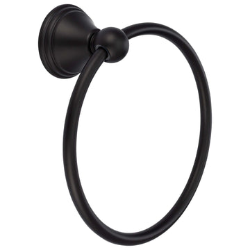 Image Of Towel Ring -  Alexandria Bathroom Hardware Set - Matte Black Finish - Harney Hardware