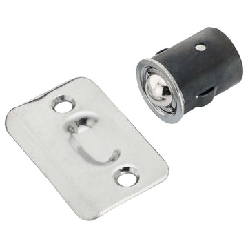 Image Of Cabinet Ball Catch -  Drive In - Chrome Finish - Harney Hardware