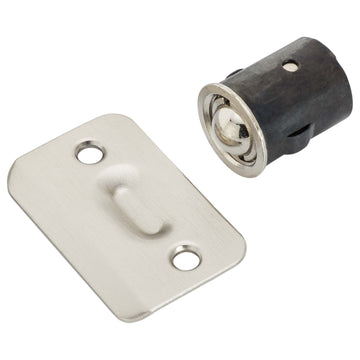 Image Of Cabinet Ball Catch -  Drive In - Satin Nickel Finish - Harney Hardware