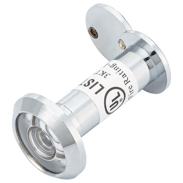 Image Of Door Peephole Viewer -  With 1/2 In. Bore 180 Degree UL Fire Rated Viewer - Chrome Finish - Harney Hardware
