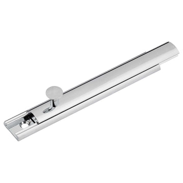 Image Of Surface Bolt -  Solid Brass -  4 In. - Chrome Finish - Harney Hardware