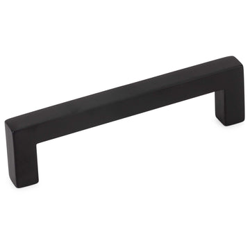Image Of Cabinet Handle Pull -  Square -  3 3/4 In. Center To Center - Matte Black Finish - Harney Hardware