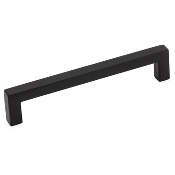 Image Of Cabinet Handle Pull -  Square -  5 1/16 In. Center To Center - Matte Black Finish - Harney Hardware