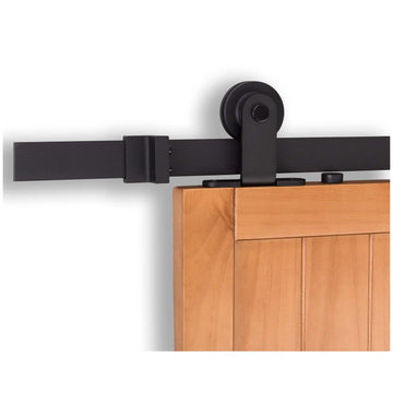 Image Of Barn Door Hardware -  Top Mount Kit -  72 In. - Matte Black Finish - Harney Hardware