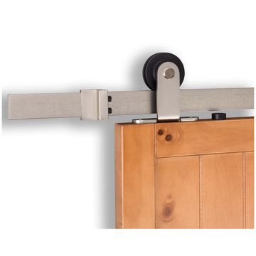 Image Of Barn Door Hardware -  Top Mount Kit -  72 In. - Satin Nickel Finish - Harney Hardware