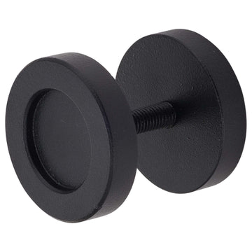 Image Of Barn Door Round Pull -  1 15/16 In. Diameter - Matte Black Finish - Harney Hardware