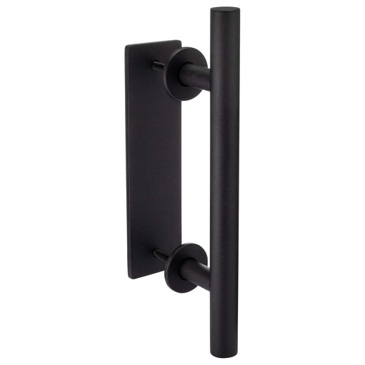 Image Of Barn Door Bar Pull With Flush Interior Finger Grip - Matte Black Finish - Harney Hardware