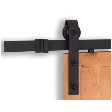 Image Of Barn Door Hardware -  Standard Kit -   96 In. - Matte Black Finish - Harney Hardware