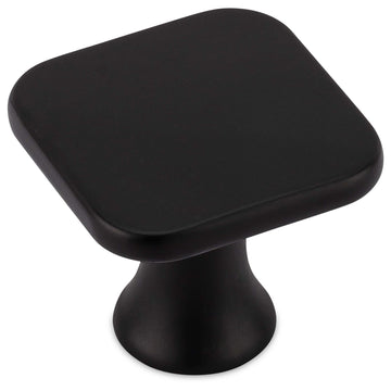 Image Of Cabinet Knob -  Contemporary Square -  1 3/16 In. Wide - Matte Black Finish - Harney Hardware