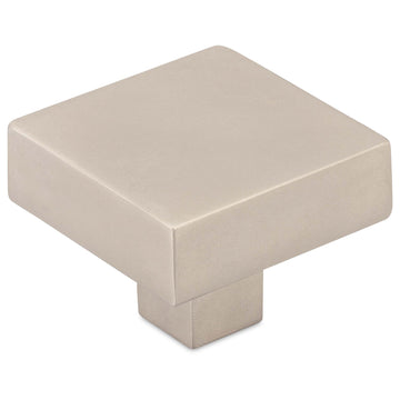 Image Of Cabinet Knob -  Contemporary Square -  1 3/16 In. Wide - Satin Nickel Finish - Harney Hardware