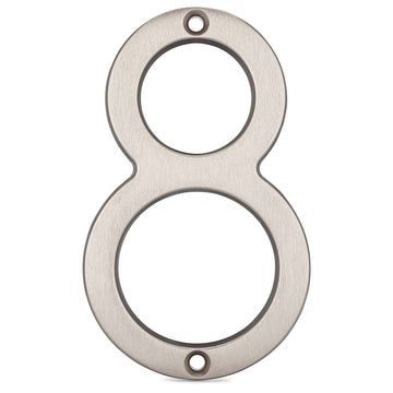 Image Of 4 In. Contemporary House Number 8 - Satin Nickel Finish - Harney Hardware