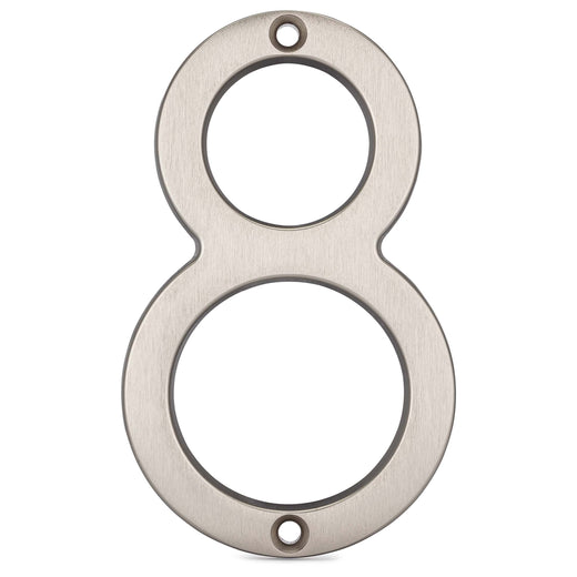 Image Of 4 In. Contemporary House Number 8 - Satin Nickel Finish - Harney Hardware