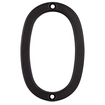 Image Of 4 In. Contemporary House Number 0 - Matte Black Finish - Harney Hardware