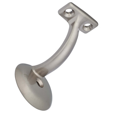 Image Of Handrail Bracket -  Heavy Duty -  Round Wall Mounting Escutcheon -  One Wall Mounting Screw - Satin Nickel Finish - Harney Hardware