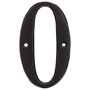 Image Of 4 In. House Number 0 -  Solid Brass - Oil Rubbed Bronze Finish - Harney Hardware