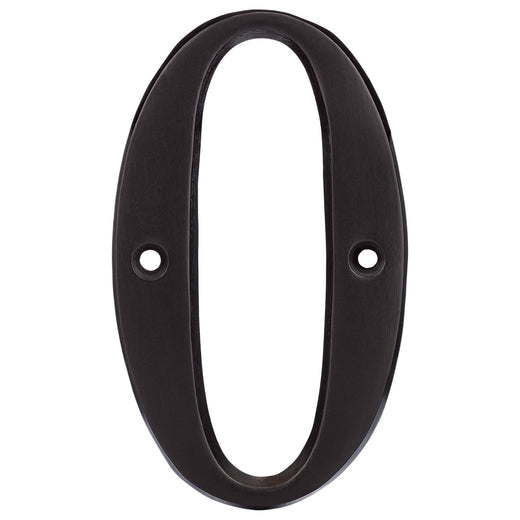 Image Of 4 In. House Number 0 -  Solid Brass - Oil Rubbed Bronze Finish - Harney Hardware