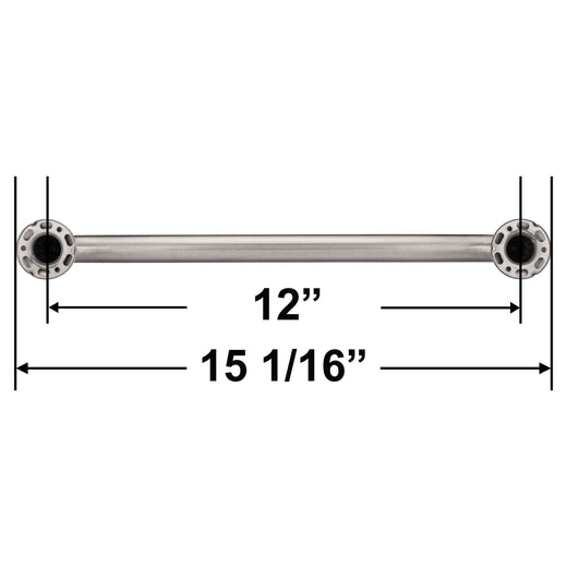 Image Of Bathroom Grab Bar -  12 In. X 1 1/2 In. - Satin Stainless Steel Finish - Harney Hardware