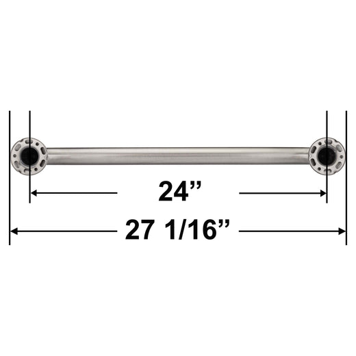 Image Of Bathroom Grab Bar -  24 In. X 1 1/2 In. - Satin Stainless Steel Finish - Harney Hardware