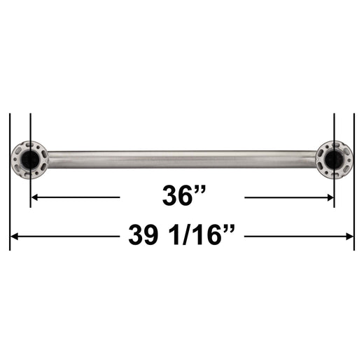Image Of Bathroom Grab Bar -  36 In. X 1 1/2 In. - Satin Stainless Steel Finish - Harney Hardware