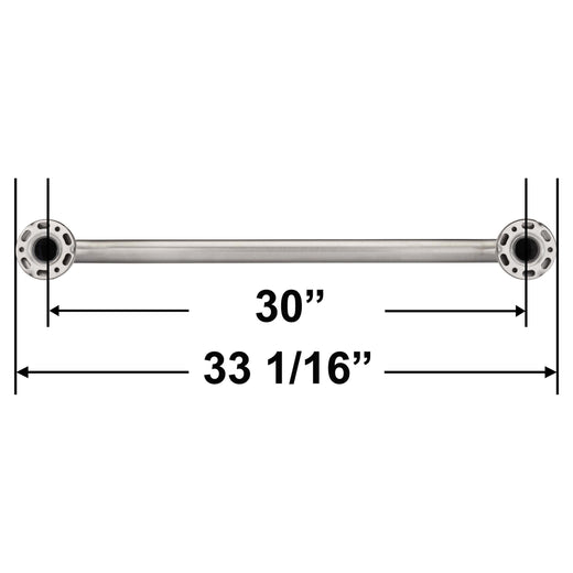 Image Of Bathroom Grab Bar -  30 In. X 1 1/4 In. - Satin Stainless Steel Finish - Harney Hardware