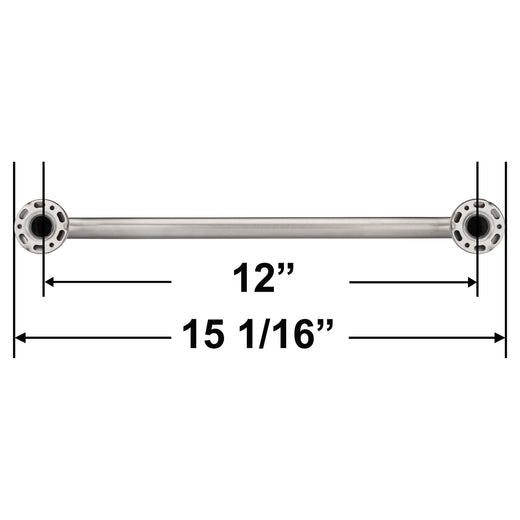 Image Of Bathroom Grab Bar -  Decorative -  Dome Escutcheon -  12 In. X 1 1/4 In. - Satin Stainless Steel Finish - Harney Hardware