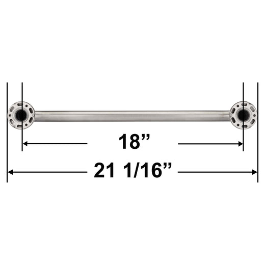 Image Of Bathroom Grab Bar -  Decorative -  Dome Escutcheon -  18 In. X 1 1/4 In. - Satin Stainless Steel Finish - Harney Hardware