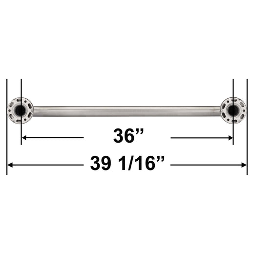Image Of Bathroom Grab Bar -  Decorative -  Dome Escutcheon -  36 In. X 1 1/4 In. - Satin Stainless Steel Finish - Harney Hardware