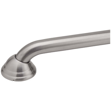 Image Of Bathroom Grab Bar -  Decorative -  Dome Escutcheon -  42 In. X 1 1/4 In. - Satin Stainless Steel Finish - Harney Hardware