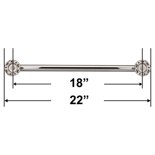 Image Of Bathroom Grab Bar -  Contemporary -  Round Escutcheon -  18 In. X 1 1/4 In. - Polished Stainless Steel Finish - Harney Hardware