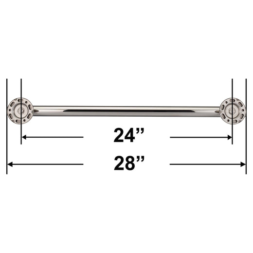 Image Of Bathroom Grab Bar -  Contemporary -  Round Escutcheon -  24 In. X 1 1/4 In. - Polished Stainless Steel Finish - Harney Hardware
