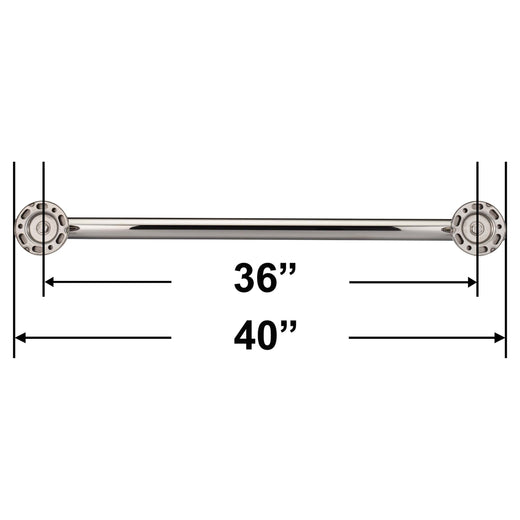 Image Of Bathroom Grab Bar -  Contemporary -  Round Escutcheon -  36 In. X 1 1/4 In. - Polished Stainless Steel Finish - Harney Hardware