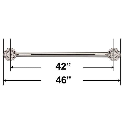 Image Of Bathroom Grab Bar -  Contemporary -  Round Escutcheon -  42 In. X 1 1/4 In. - Polished Stainless Steel Finish - Harney Hardware
