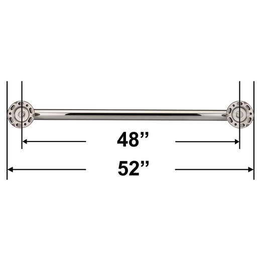 Image Of Bathroom Grab Bar -  Contemporary -  Round Escutcheon -  48 In. X 1 1/4 In. - Polished Stainless Steel Finish - Harney Hardware