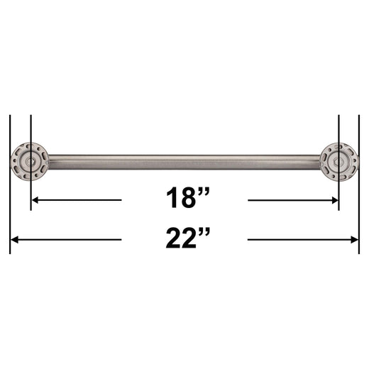 Image Of Bathroom Grab Bar -  Contemporary -  Round Escutcheon -  18 In. X 1 1/4 In. - Satin Stainless Steel Finish - Harney Hardware
