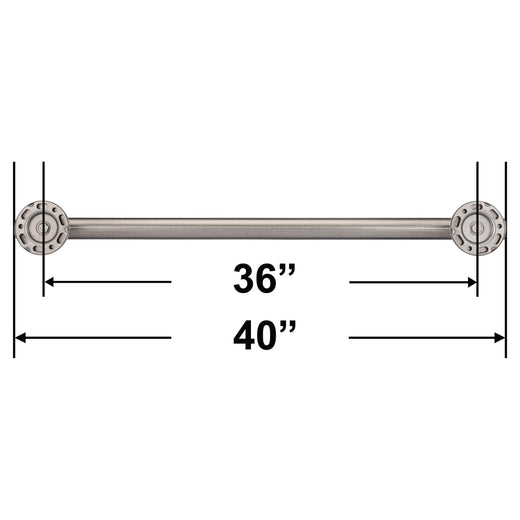 Image Of Bathroom Grab Bar -  Contemporary -  Round Escutcheon -  36 In. X 1 1/4 In. - Satin Stainless Steel Finish - Harney Hardware