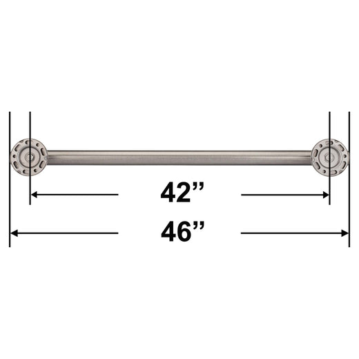 Image Of Bathroom Grab Bar -  Contemporary -  Round Escutcheon -  42 In. X 1 1/4 In. - Satin Stainless Steel Finish - Harney Hardware